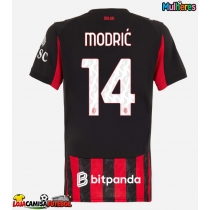 Camisa de Futebol AC Milan Luka Modric #14 Equipamento Principal Mulheres 2025-26 Manga Curta